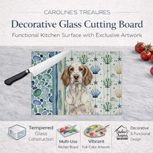 Load image into Gallery viewer, Liver Belton English Setter Coastal Sea Glass Glass Cutting Board