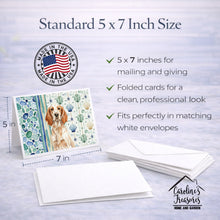 Load image into Gallery viewer, Orange Belton English Setter Coastal Sea Glass Greeting Cards Pack of 8