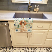 Load image into Gallery viewer, Orange Belton English Setter Coastal Sea Glass Kitchen Towel