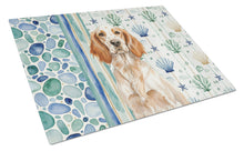 Load image into Gallery viewer, Orange Belton English Setter Coastal Sea Glass Glass Cutting Board