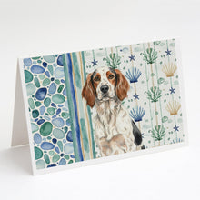 Load image into Gallery viewer, Tricolor English Setter Coastal Sea Glass Greeting Cards Pack of 8