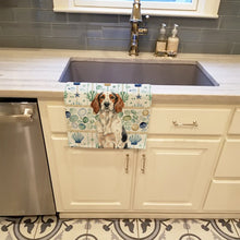 Load image into Gallery viewer, Tricolor English Setter Coastal Sea Glass Kitchen Towel