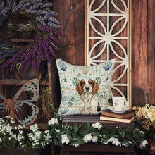 Load image into Gallery viewer, Tricolor English Setter Coastal Sea Glass Throw Pillow