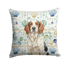 Load image into Gallery viewer, Tricolor English Setter Coastal Sea Glass Throw Pillow