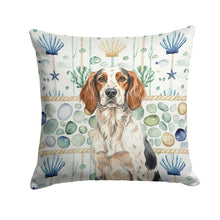 Load image into Gallery viewer, Tricolor English Setter Coastal Sea Glass Throw Pillow