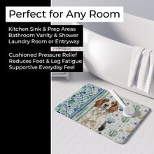 Load image into Gallery viewer, Tricolor English Setter Coastal Sea Glass Memory Foam Kitchen Mat