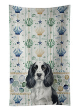Load image into Gallery viewer, Black and White English Springer Spaniel Coastal Sea Glass Kitchen Towel