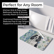 Load image into Gallery viewer, Black and White English Springer Spaniel Coastal Sea Glass Memory Foam Kitchen Mat