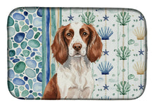 Load image into Gallery viewer, Liver and White English Springer Spaniel Coastal Sea Glass Dish Drying Mat