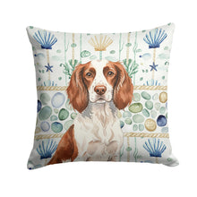 Load image into Gallery viewer, Liver and White English Springer Spaniel Coastal Sea Glass Throw Pillow