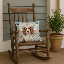 Load image into Gallery viewer, Liver and White English Springer Spaniel Coastal Sea Glass Throw Pillow