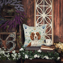 Load image into Gallery viewer, Liver and White English Springer Spaniel Coastal Sea Glass Throw Pillow