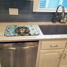 Load image into Gallery viewer, Black and Tan English Toy Spaniel Coastal Sea Glass Dish Drying Mat