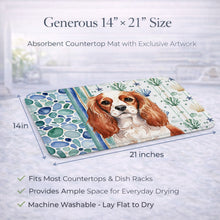 Load image into Gallery viewer, Blenheim English Toy Spaniel Coastal Sea Glass Dish Drying Mat