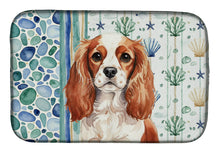 Load image into Gallery viewer, Blenheim English Toy Spaniel Coastal Sea Glass Dish Drying Mat