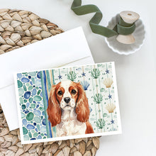 Load image into Gallery viewer, Blenheim English Toy Spaniel Coastal Sea Glass Greeting Cards Pack of 8