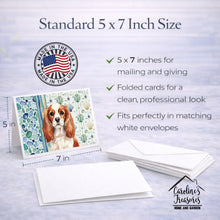 Load image into Gallery viewer, Blenheim English Toy Spaniel Coastal Sea Glass Greeting Cards Pack of 8