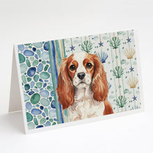 Load image into Gallery viewer, Blenheim English Toy Spaniel Coastal Sea Glass Greeting Cards Pack of 8