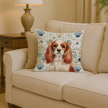 Load image into Gallery viewer, Blenheim English Toy Spaniel Coastal Sea Glass Throw Pillow