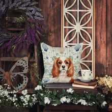 Load image into Gallery viewer, Blenheim English Toy Spaniel Coastal Sea Glass Throw Pillow