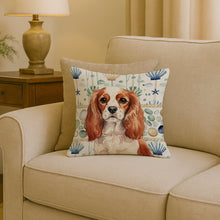 Load image into Gallery viewer, Blenheim English Toy Spaniel Coastal Sea Glass Throw Pillow