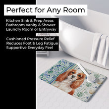Load image into Gallery viewer, Blenheim English Toy Spaniel Coastal Sea Glass Memory Foam Kitchen Mat