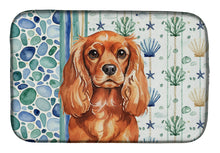 Load image into Gallery viewer, Ruby English Toy Spaniel Coastal Sea Glass Dish Drying Mat