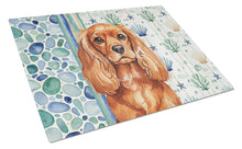 Load image into Gallery viewer, Ruby English Toy Spaniel Coastal Sea Glass Glass Cutting Board