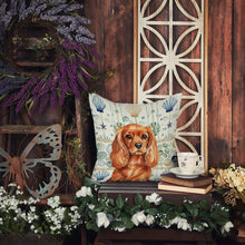 Load image into Gallery viewer, Ruby English Toy Spaniel Coastal Sea Glass Throw Pillow