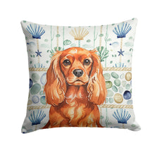 Load image into Gallery viewer, Ruby English Toy Spaniel Coastal Sea Glass Throw Pillow