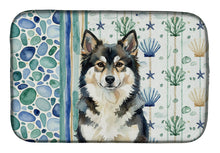 Load image into Gallery viewer, Finnish Lapphund Coastal Sea Glass Dish Drying Mat