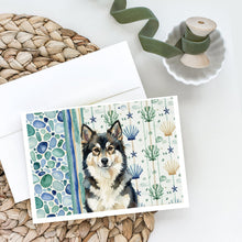 Load image into Gallery viewer, Finnish Lapphund Coastal Sea Glass Greeting Cards Pack of 8