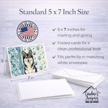 Load image into Gallery viewer, Finnish Lapphund Coastal Sea Glass Greeting Cards Pack of 8