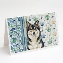 Load image into Gallery viewer, Finnish Lapphund Coastal Sea Glass Greeting Cards Pack of 8