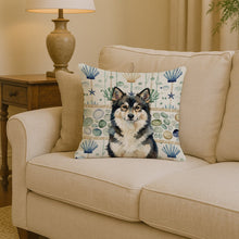 Load image into Gallery viewer, Finnish Lapphund Coastal Sea Glass Throw Pillow