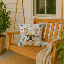 Load image into Gallery viewer, Fawn French Bulldog Coastal Sea Glass Throw Pillow