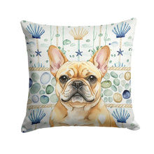 Load image into Gallery viewer, Fawn French Bulldog Coastal Sea Glass Throw Pillow