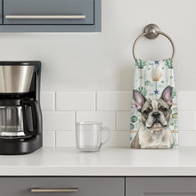 Load image into Gallery viewer, Pied French Bulldog Coastal Sea Glass Kitchen Towel