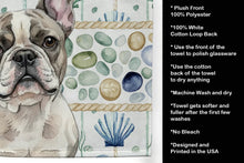 Load image into Gallery viewer, Pied French Bulldog Coastal Sea Glass Kitchen Towel