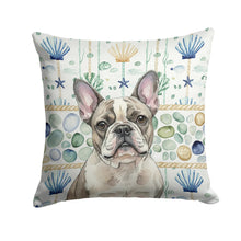 Load image into Gallery viewer, Pied French Bulldog Coastal Sea Glass Throw Pillow