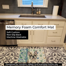 Load image into Gallery viewer, Pied French Bulldog Coastal Sea Glass Memory Foam Kitchen Mat