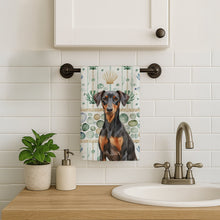 Load image into Gallery viewer, German Pinscher Coastal Sea Glass Kitchen Towel