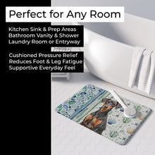 Load image into Gallery viewer, German Pinscher Coastal Sea Glass Memory Foam Kitchen Mat