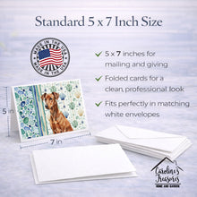 Load image into Gallery viewer, Red German Pinscher Coastal Sea Glass Greeting Cards Pack of 8