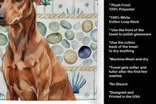 Load image into Gallery viewer, Red German Pinscher Coastal Sea Glass Kitchen Towel