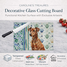 Load image into Gallery viewer, Red German Pinscher Coastal Sea Glass Glass Cutting Board