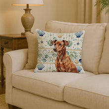 Load image into Gallery viewer, Red German Pinscher Coastal Sea Glass Throw Pillow