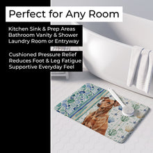Load image into Gallery viewer, Red German Pinscher Coastal Sea Glass Memory Foam Kitchen Mat