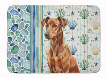 Load image into Gallery viewer, Red German Pinscher Coastal Sea Glass Memory Foam Kitchen Mat