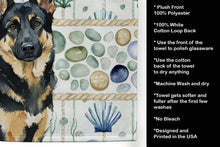 Load image into Gallery viewer, Black and Tan German Shepherd Coastal Sea Glass Kitchen Towel